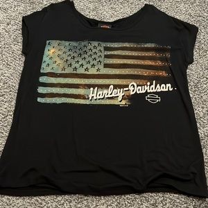 Harley Davidson flag shirt